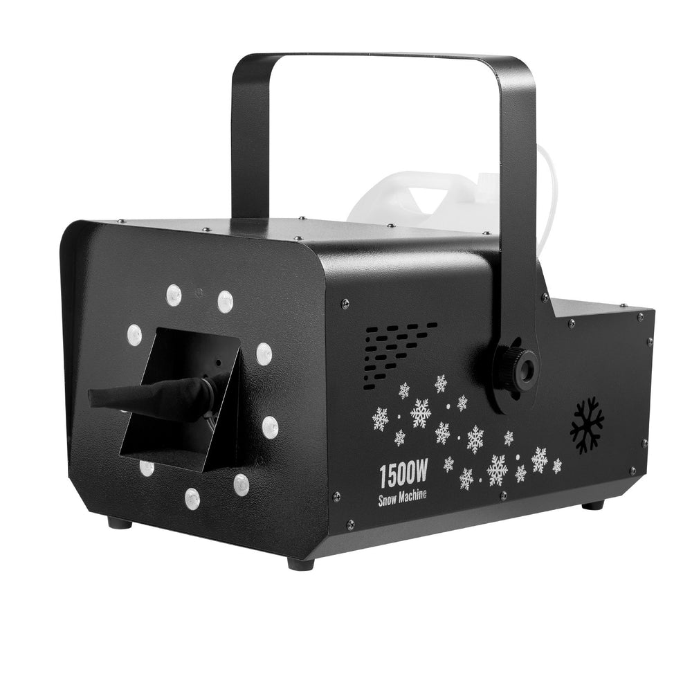 Macchina della neve 1500 W con LED RGB, DMX512 e telecomando