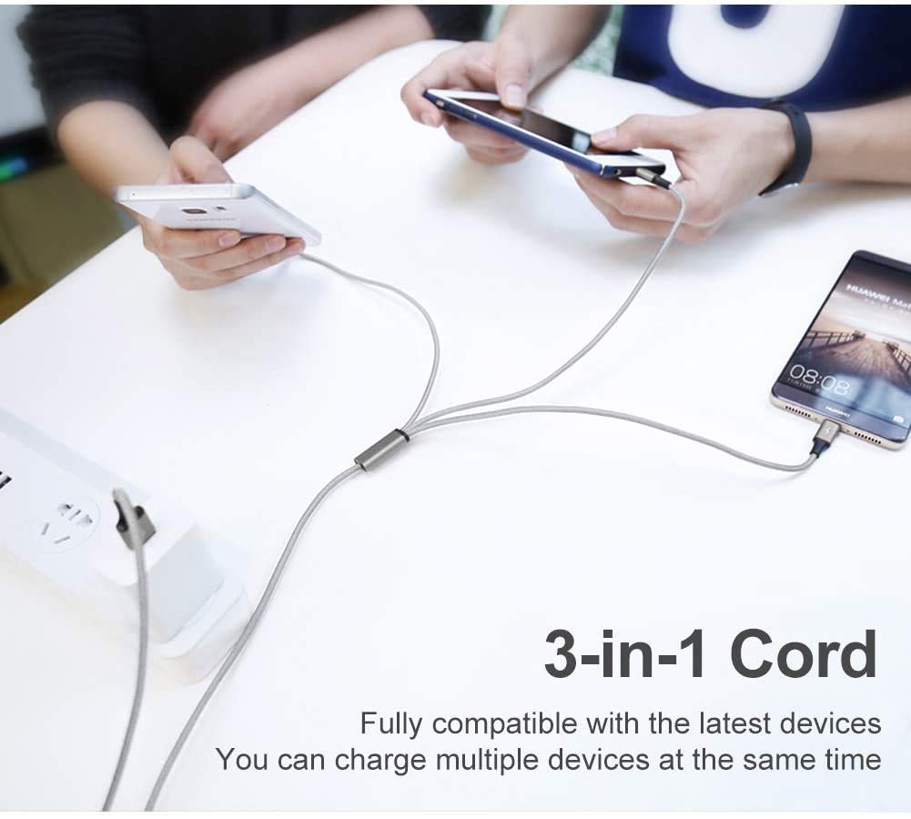 Charging Cable Cell Phone Charger Cord For Type C Micro USB 3 In 1