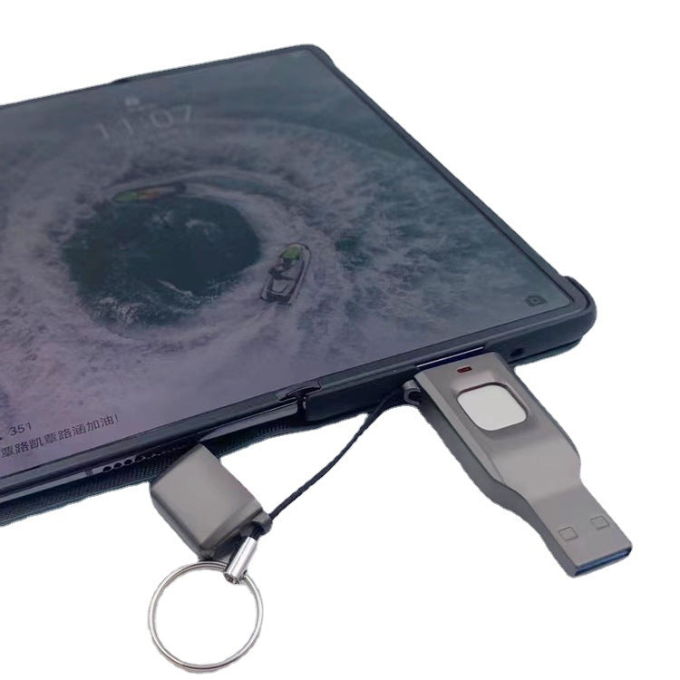 Fingerprint USB Disk Encrypted Data Security Computer Cellphone Dual-use
