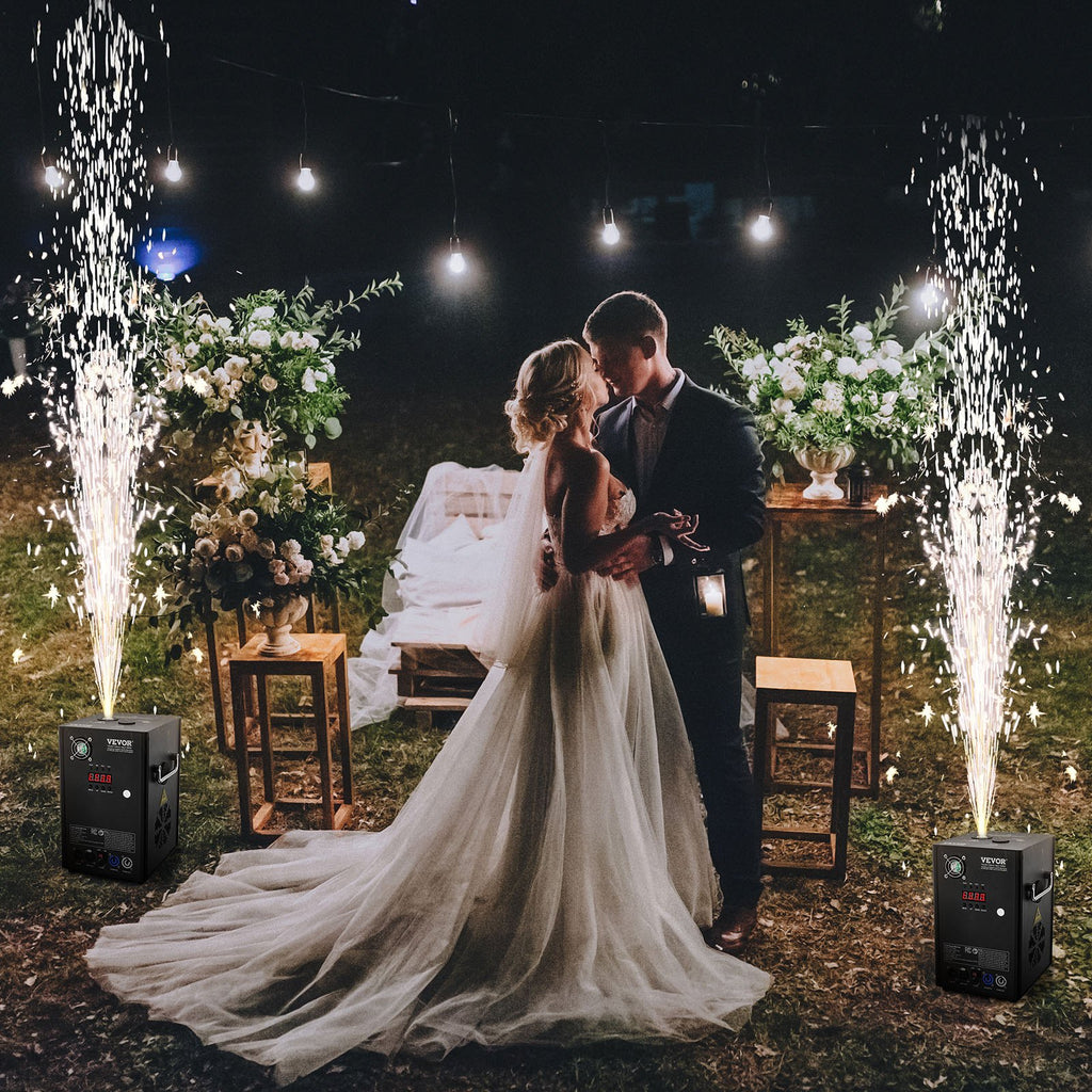 VEVOR Cold  Firework Machinex2 700W 6.6-16.4ft Stage DJ Wedding Event Party