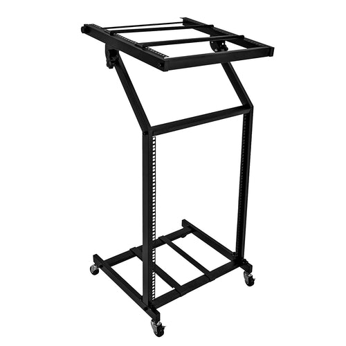 5Core DJ Mixer Stand 16U Adjustable Pro Audio Rack Mount Rolling Stage
