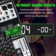 Mixer Audio X1 con 4/6/8/10 Canali e 99 Effetti DSP – immagine 3