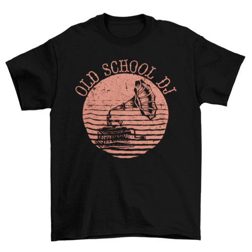 T-shirt DJ vintage con giradischi