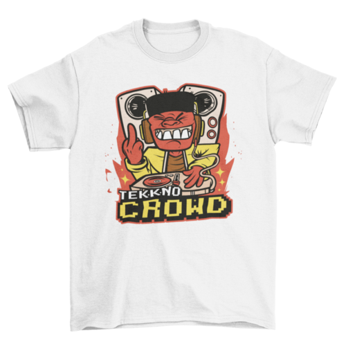 T-shirt DJ cartoon per feste e musica