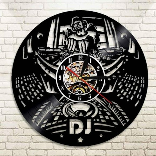 DJ ROOM DECOR IDEA HANDMADE VINYL RECORD WALL CLOCK FAN GIFT