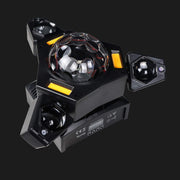 Luce laser DJ a 3 bracci con sfere disco, fasci RGB e DMX