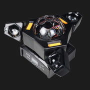 Luce laser DJ a 3 bracci con sfere disco, fasci RGB e DMX – immagine 2